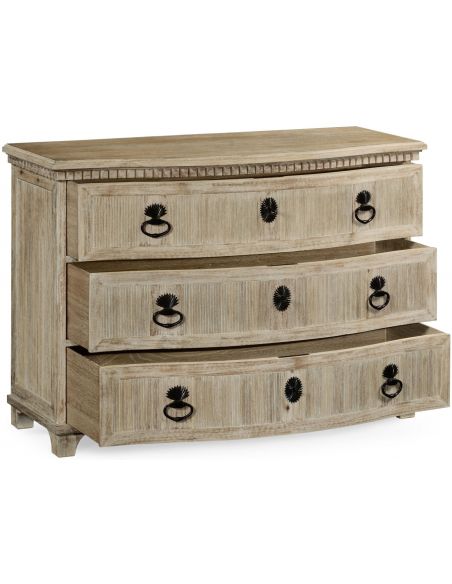 LUXURY BEDROOM FURNITURE 18th Century English white washed commode
