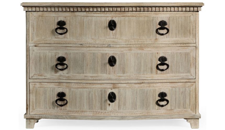 LUXURY BEDROOM FURNITURE 18th Century English white washed commode