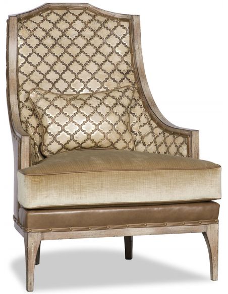Lattice Pattern Accented Arm Chair