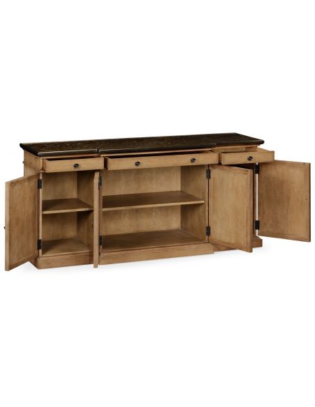 Breakfronts & China Cabinets Light wood marble top sideboard
