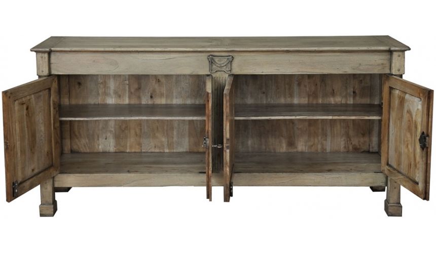 Breakfronts & China Cabinets Walnut Cabinet with Driftwood Finish