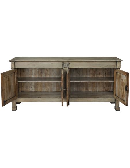 Breakfronts & China Cabinets Walnut Cabinet with Driftwood Finish