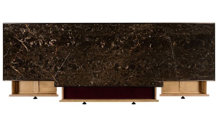 Breakfronts & China Cabinets Light wood marble top sideboard