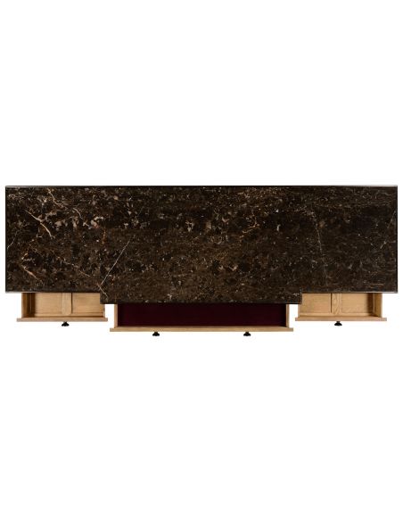 Breakfronts & China Cabinets Light wood marble top sideboard
