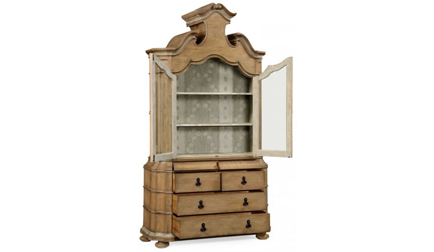 Bookcases Oulton cabinet with glass doors and wooden shelves