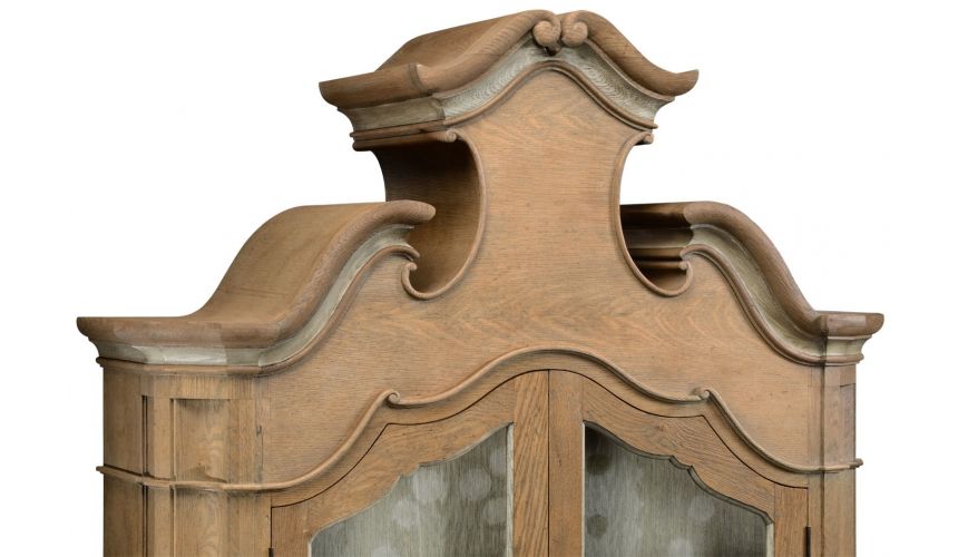 Bookcases Oulton cabinet with glass doors and wooden shelves