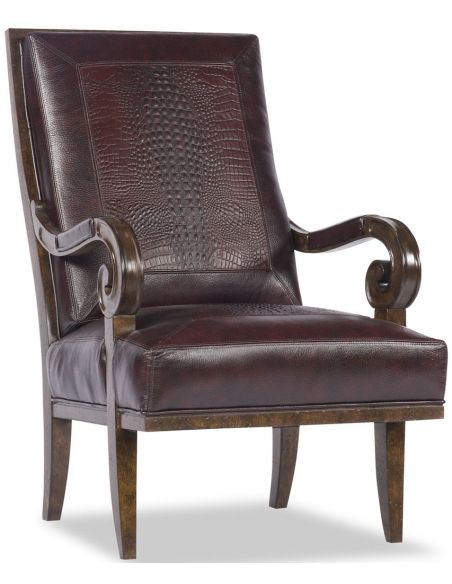 Leather Chair with Curved Arms