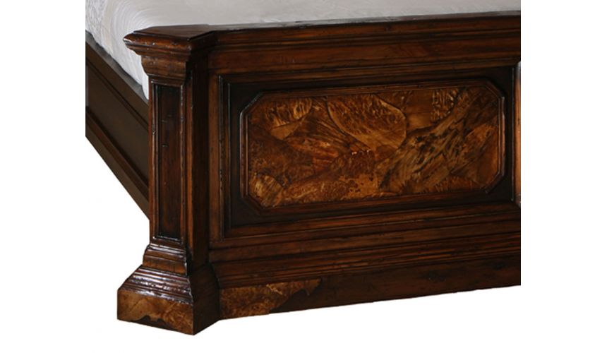 Queen and King Sized Beds Burl wood bedroom furniture 46