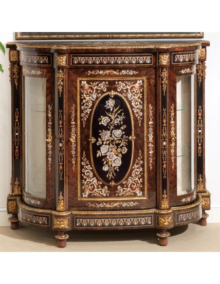 11 Venetian style Credenza. Mother of pearl flower inlays.