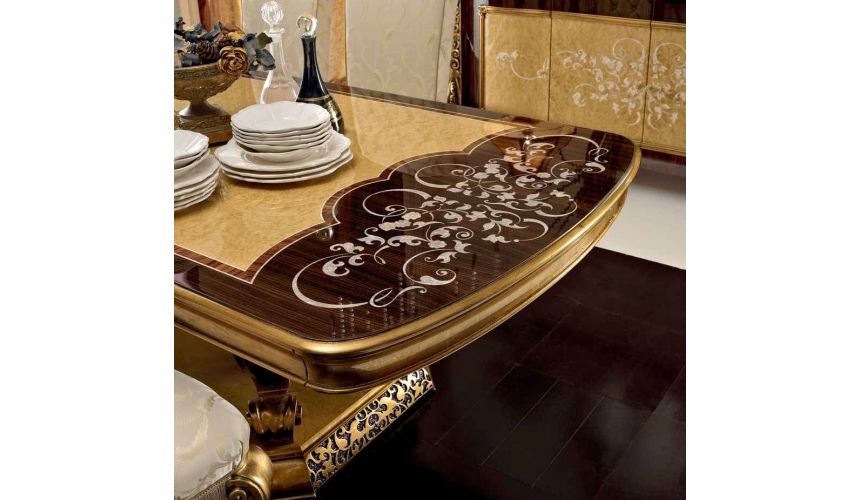 Dining Tables Spectacular dining tabl with mother of pearl inlay and exquisite marquetry work.