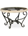 Coffee Tables Decorative glass top table with wrought iron base
