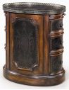 Round & Oval Side Tables Victorian walnut & brass engraved panel oval pedestal chest of drawers
