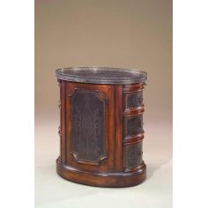Round & Oval Side Tables Victorian walnut & brass engraved panel oval pedestal chest of drawers 2
