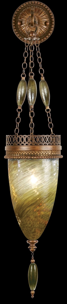 Lighting Sconce of meticulously crafted metalwork, vibrant Oasis Green color