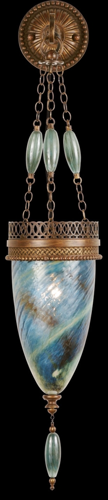 Lighting Sconce of meticulously crafted metalwork, vibrant Desert Sky Blue color