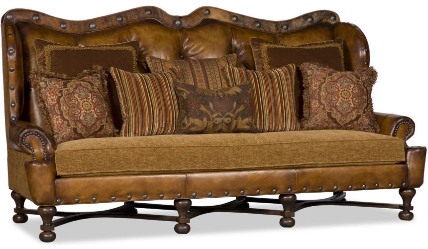 SOFA, COUCH & LOVESEAT Tufted Nail Head Curved Sofa