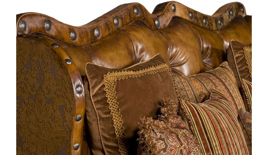 SOFA, COUCH & LOVESEAT Tufted Nail Head Curved Sofa