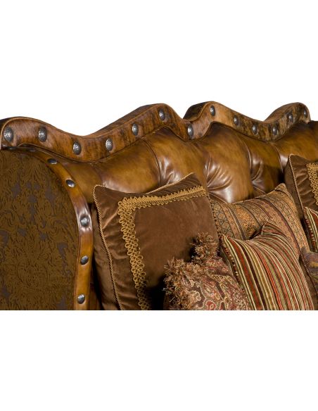 SOFA, COUCH & LOVESEAT Tufted Nail Head Curved Sofa