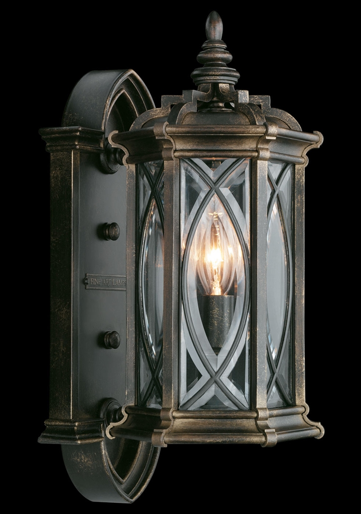 Lighting Small wall mount of individually beveled, leaded glass panels