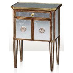 Square & Rectangular Side Tables An antiqued mirror bedside cabinet
