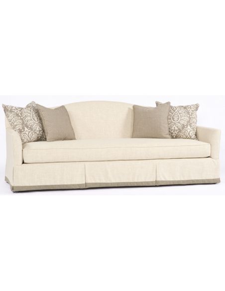 White Sofa with tan pillows