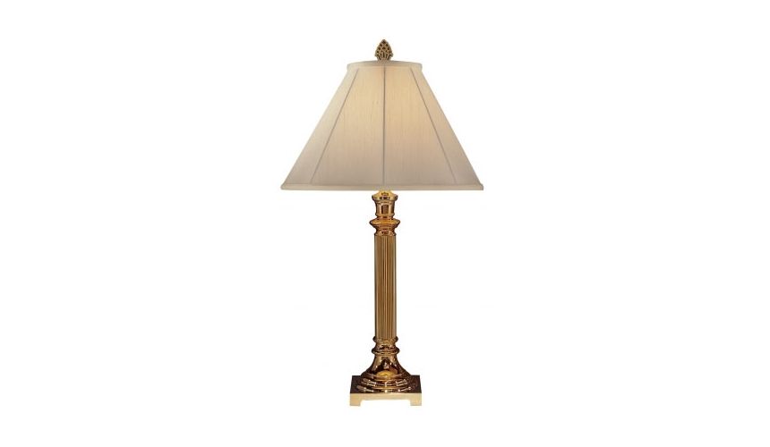Decorative Accessories Reeded Brass Linen Lamp