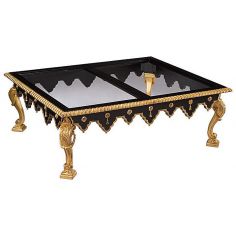 Coffee Tables 73-104 carved decoration Ebonized finish Cocktail Table