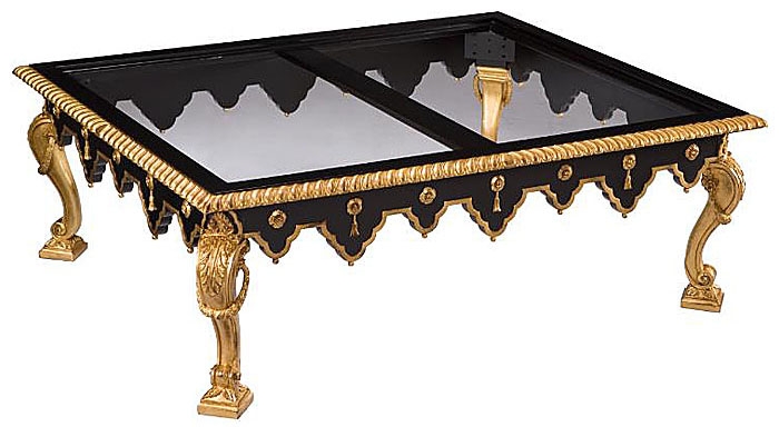 Coffee Tables 73-104 carved decoration Ebonized finish Cocktail Table