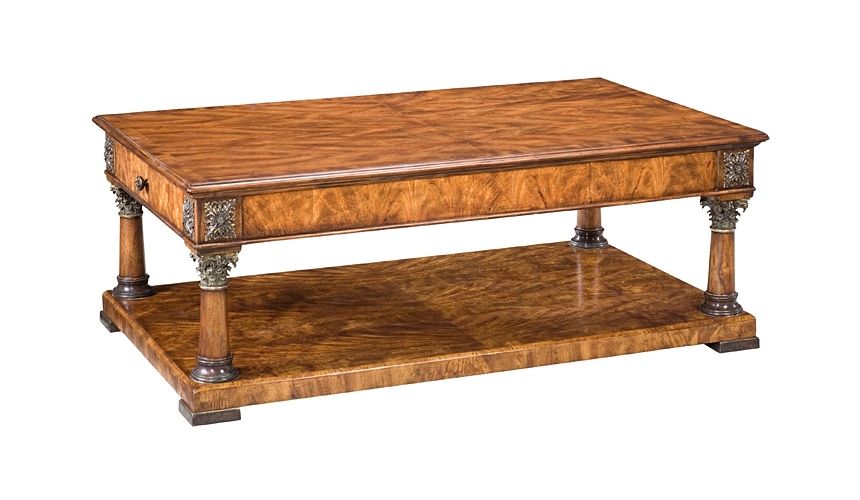 Coffee Tables 73-45 Light old world walnut finish Cocktail Table