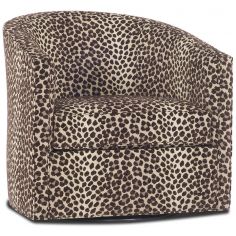 Luxury Leather & Upholstered Furniture Jaguar Print Swivel Chair