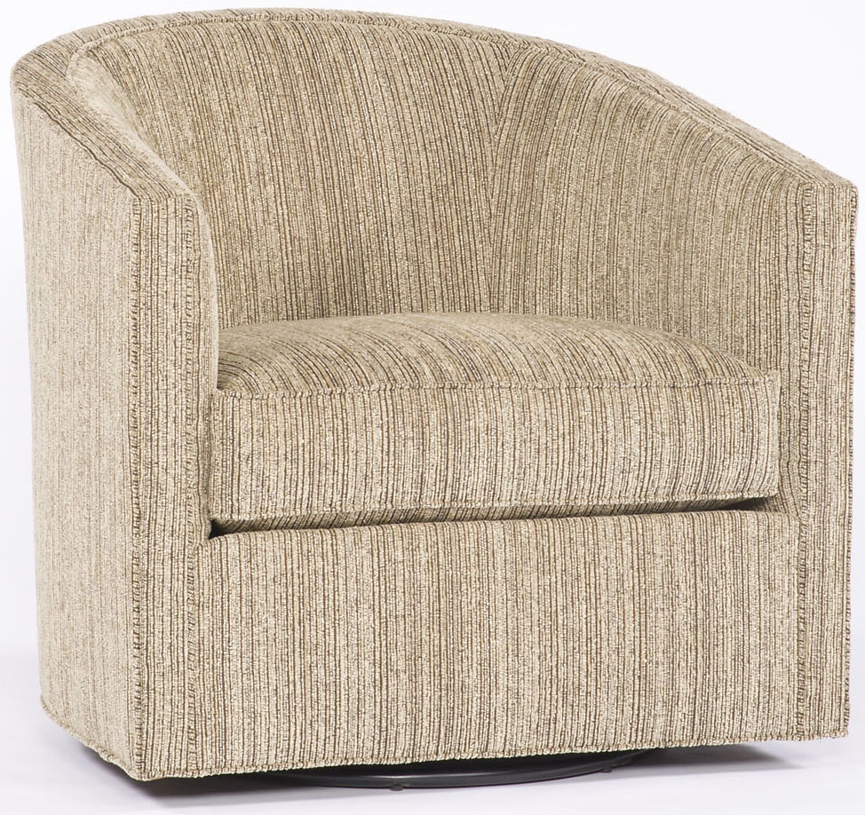 Luxury Leather & Upholstered Furniture Tan Stripe Swivel Chair