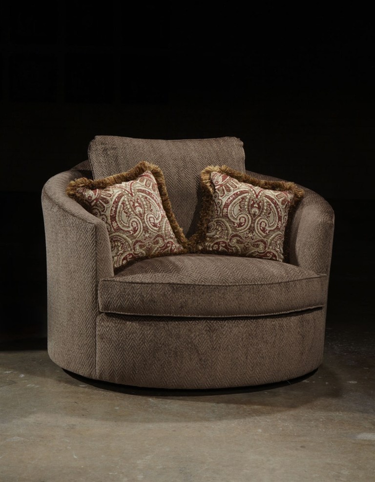 Luxury Leather & Upholstered Furniture Swivel barrel chair handmade upholstered furniture