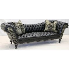 SOFA, COUCH & LOVESEAT BLACK AND ZEBRA CURVEY SOFA