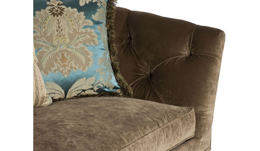 SOFA, COUCH & LOVESEAT Tufted Upholstered Curved Sofa