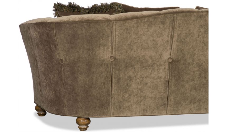 SOFA, COUCH & LOVESEAT Tufted Upholstered Curved Sofa