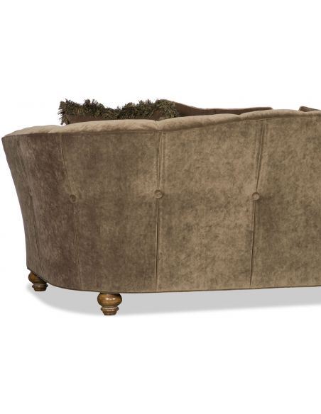 SOFA, COUCH & LOVESEAT Tufted Upholstered Curved Sofa