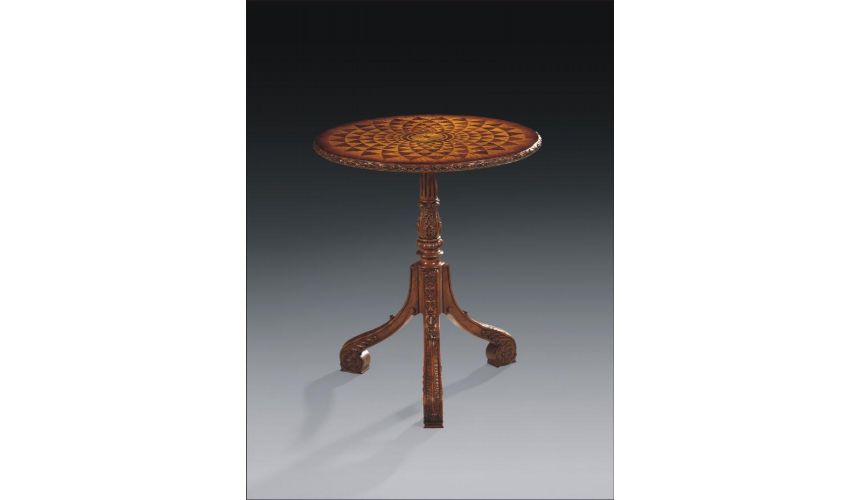 Round & Oval Side Tables Luxury Furniture Marquetry Occasional Table