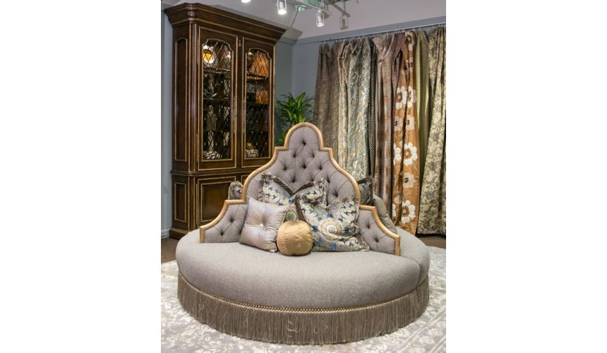 LUXURY BEDROOM FURNITURE Round sofa foyer or lobby seating.