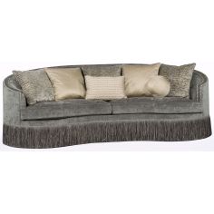 SOFA, COUCH & LOVESEAT Gray Fringed Wrap Around Sofa