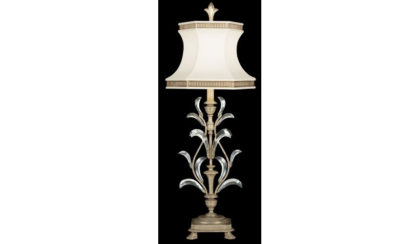 Lighting Table lamp in warm muted silver leaf finish