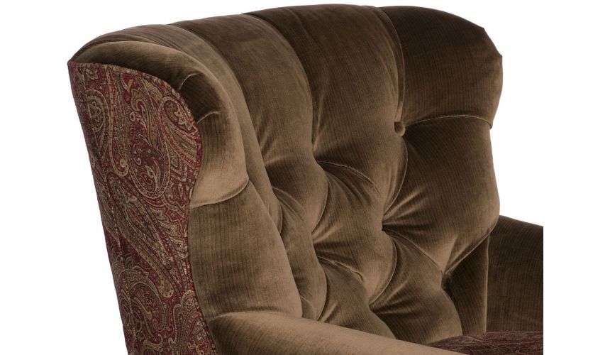 Luxury Leather & Upholstered Furniture Tufted Club Chair