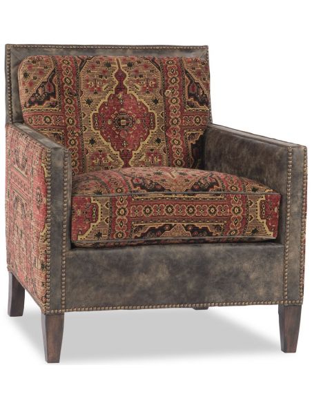 Tapestry and Suede Chair