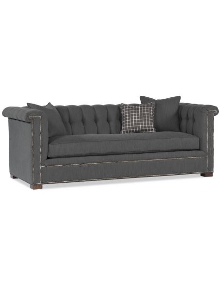 Grey Tufted Back Sofa