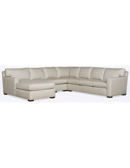 Modern White Leather Sectional