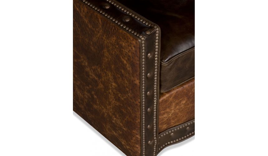 Luxury Leather & Upholstered Furniture Upholstered Nail Head Club Chair