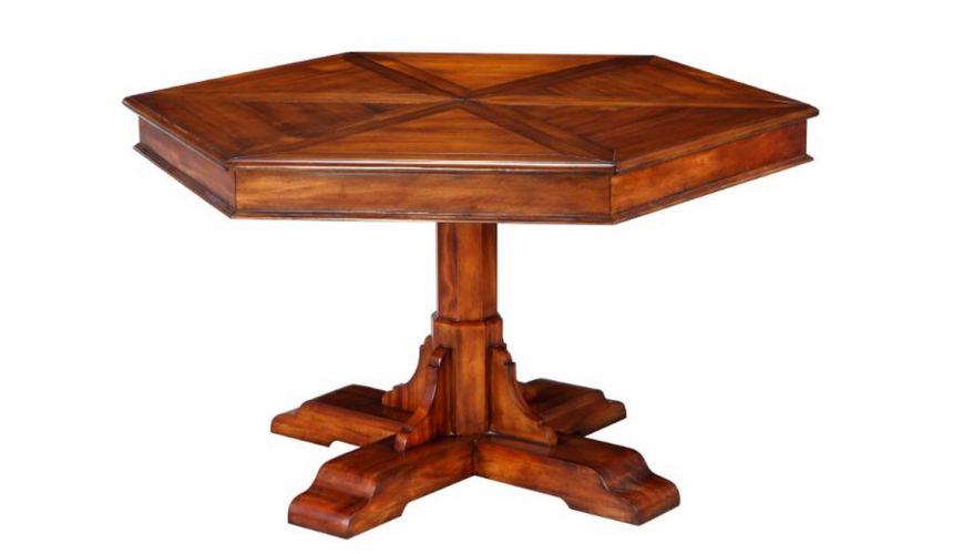 Dining Tables Hexagonal table with self storing leaves