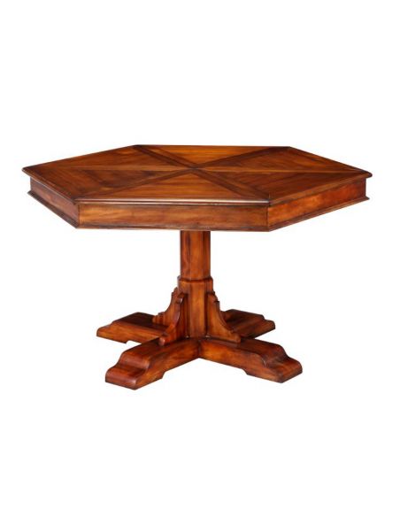 Dining Tables Hexagonal table with self storing leaves