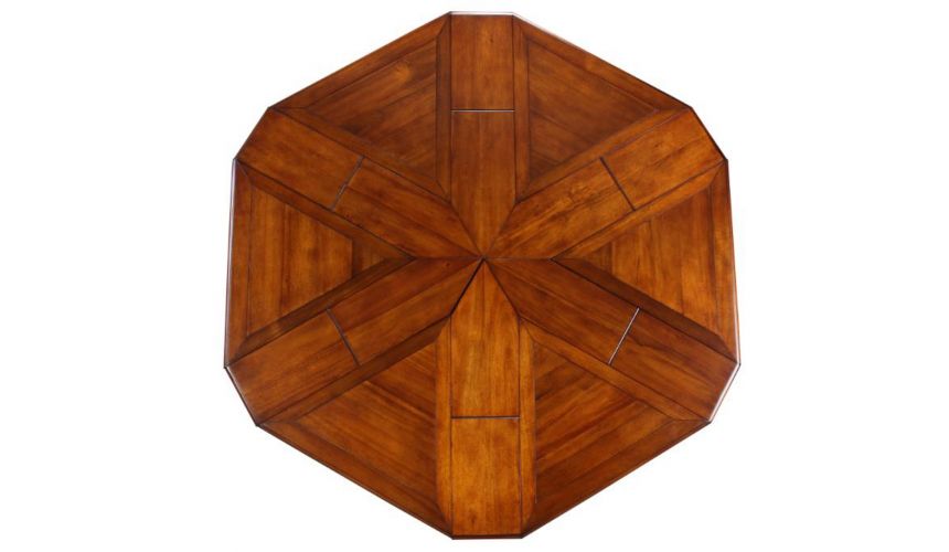 Dining Tables Hexagonal table with self storing leaves