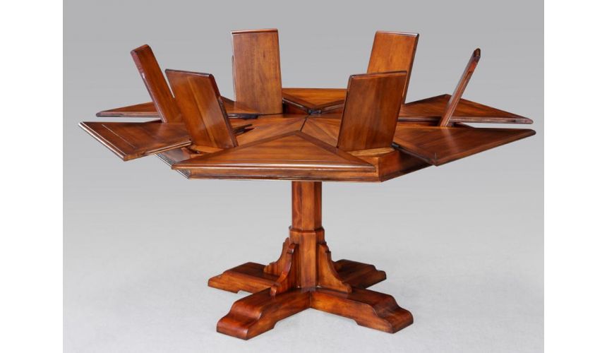 Dining Tables Hexagonal table with self storing leaves