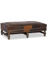 Luxury Leather & Upholstered Furniture Wooden Ottoman Sofa